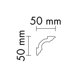 NMC Nomastyl Sierlijst A2 polystyreen 5x5 cm wit 200 cm