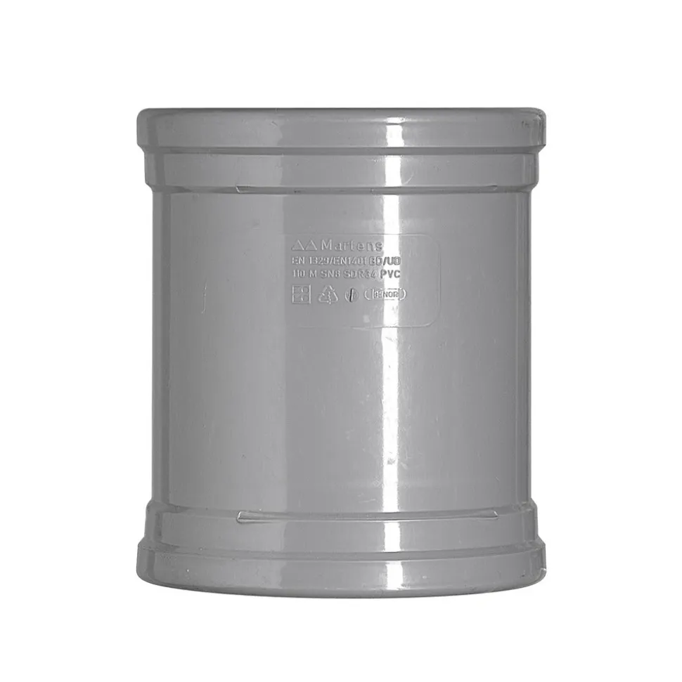 Overschuifmof PVC 2x manchetmof wanddikte 3,2 mm Ø 110 mm KOMO-keur