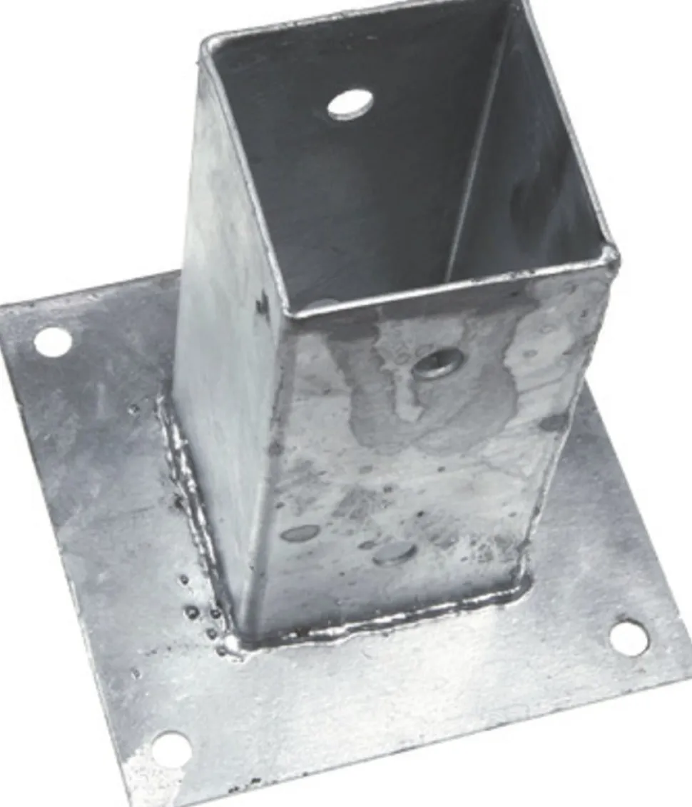 Paalhouder Thermisch Verzinkt 71x71mm Met Plaat
