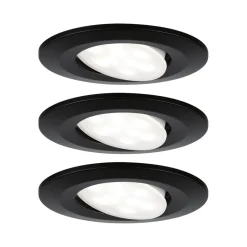 Paulmann Inbouwspot Calla Mat Zwart Rond 6W Kantelbaar IP65 3st