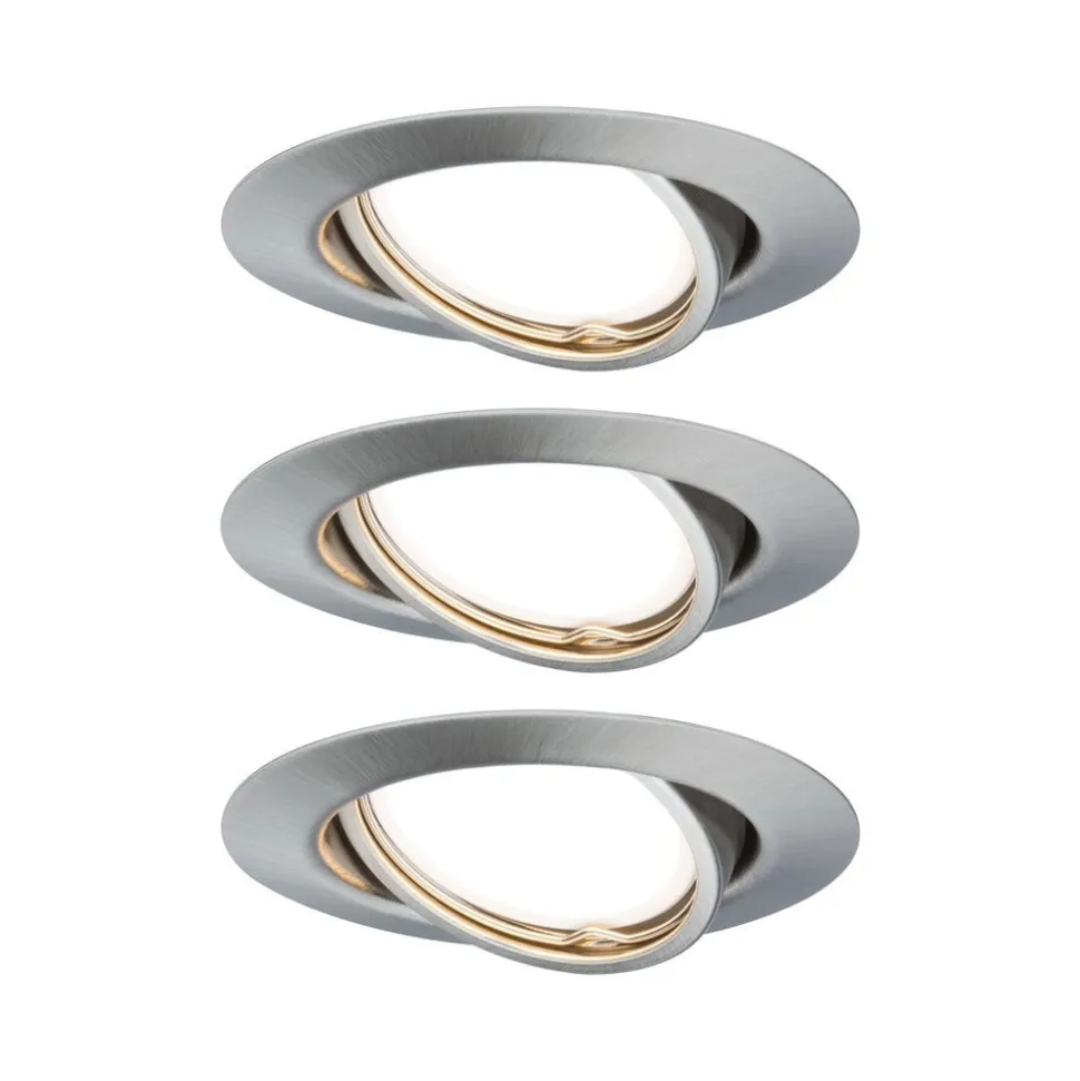 Paulmann Inbouwspot EBL Base Geborsteld RVS Rond 5W Kantelbaar 3st