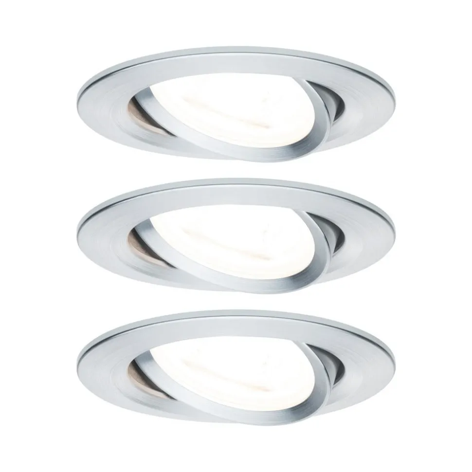 Paulmann Inbouwspot Nova Aluminium Rond 6,5W 3-Stap Dimbaar Kantelbaar 3st