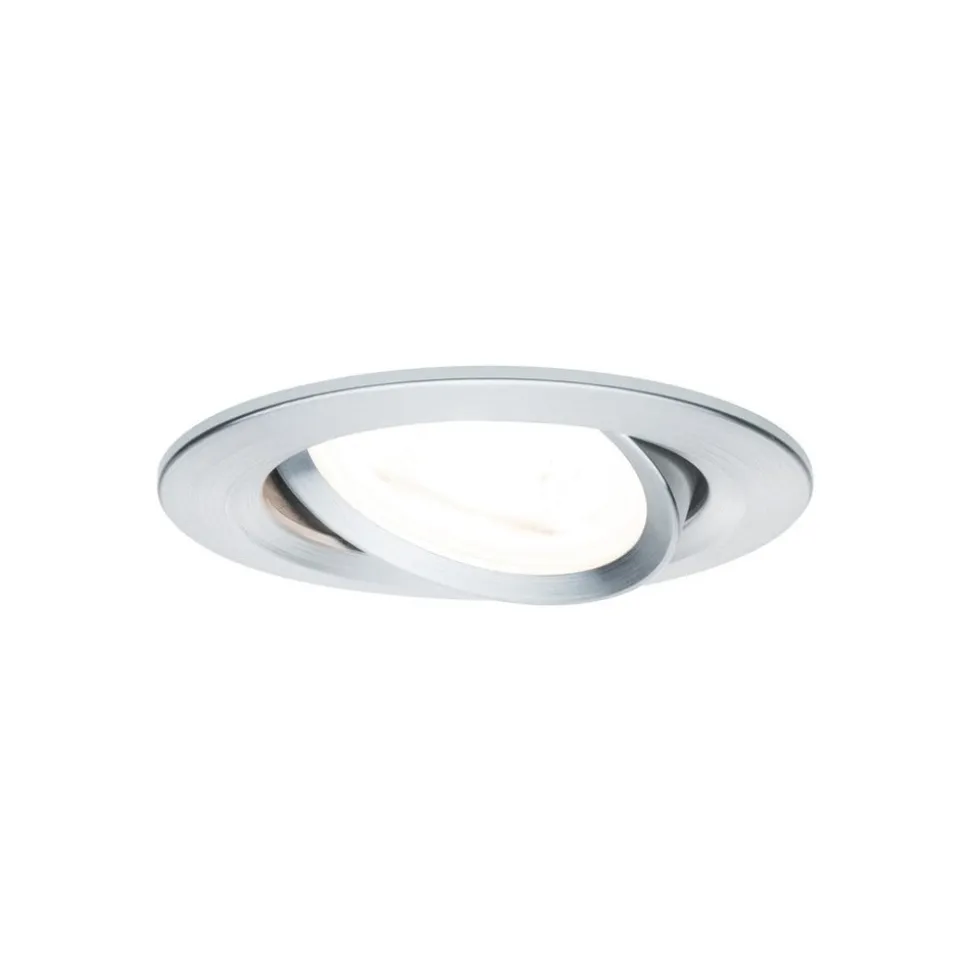 Paulmann Inbouwspot Nova Geborsteld Aluminium Rond 6,5W Kantelbaar 3st