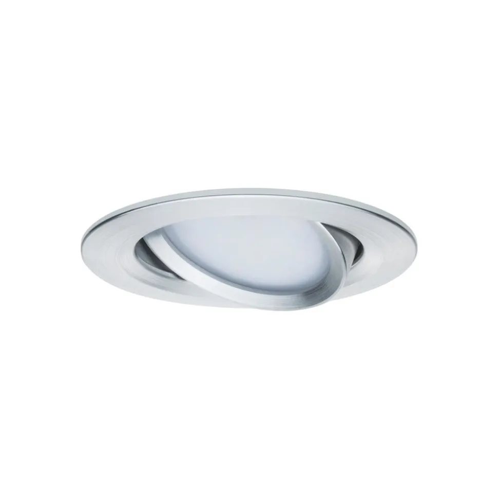 Paulmann Inbouwspot Nova Geborsteld Aluminium Rond 6,5W Kantelbaar 3st