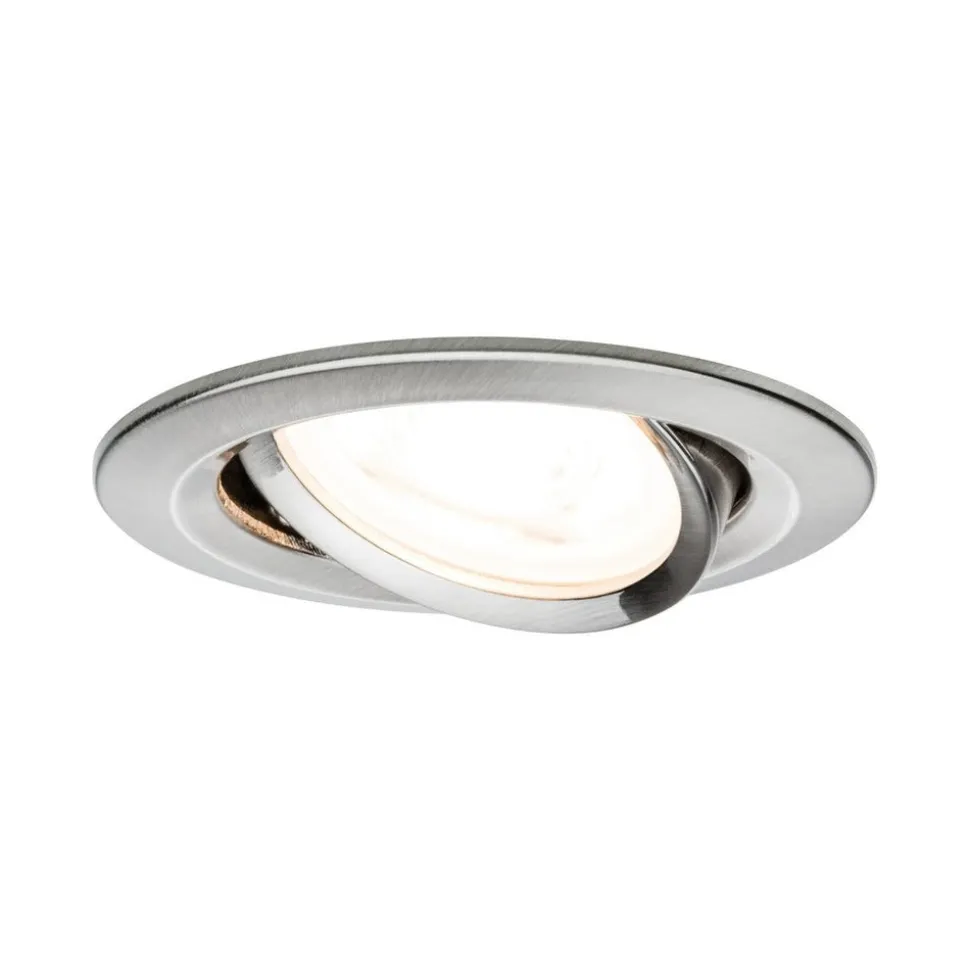 Paulmann Inbouwspot Nova Geborsteld RVS Rond 6,5W 3-Stap Dimbaar Kantelbaar