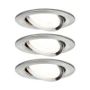 Paulmann Inbouwspot Nova Geborsteld RVS Rond 6,5W 3-Stap Dimbaar Kantelbaar 3st
