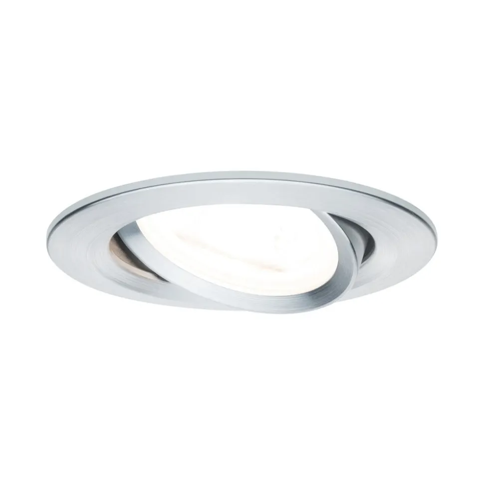 Paulmann Inbouwspot Nova Geborsteld Aluminium Rond 6,5W 3-Stap Dimbaar Kantelbaar