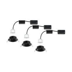 Paulmann Inbouwspot Nova Mini Mat Zwart Rond 4W Kantelbaar 3st