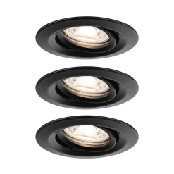 Paulmann Inbouwspot Nova Mini Mat Zwart Rond 4W Kantelbaar 3st