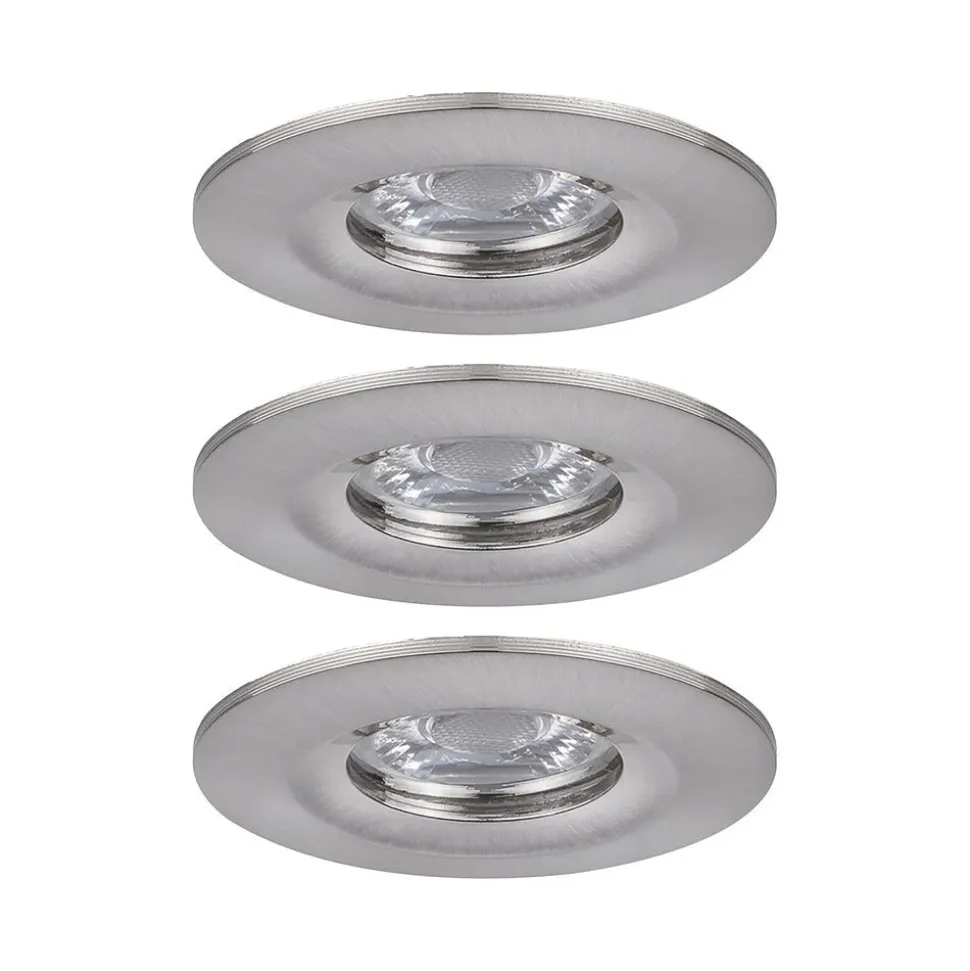 Paulmann Inbouwspot Nova Mini Geborsteld Aluminium 4W IP44 3st
