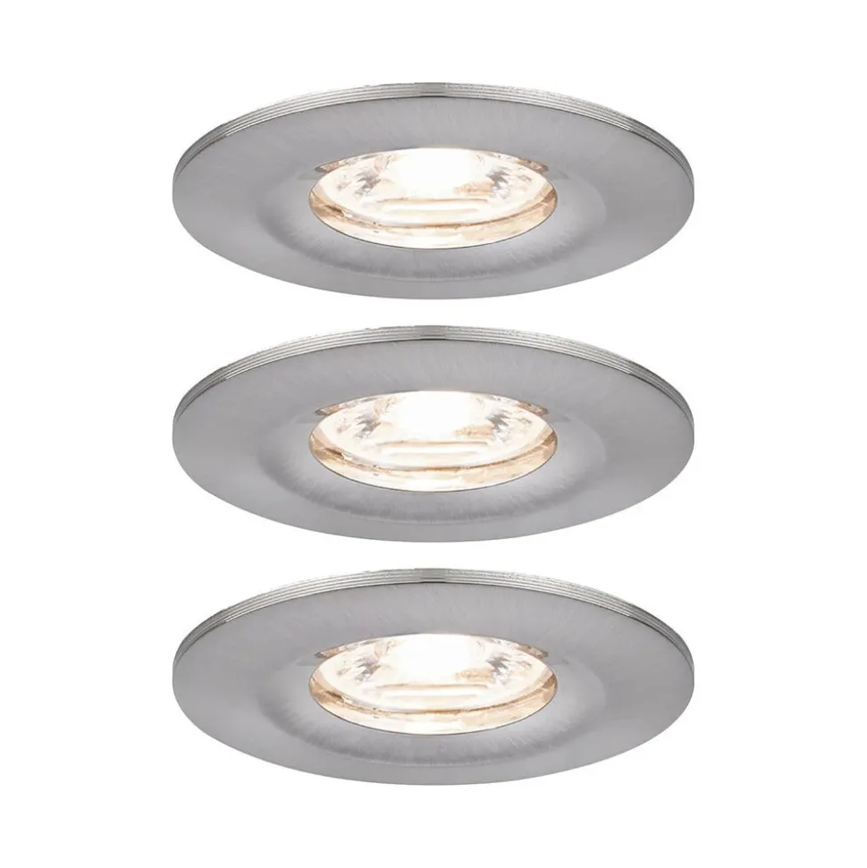 Paulmann Inbouwspot Nova Mini Geborsteld Aluminium 4W IP44 3st