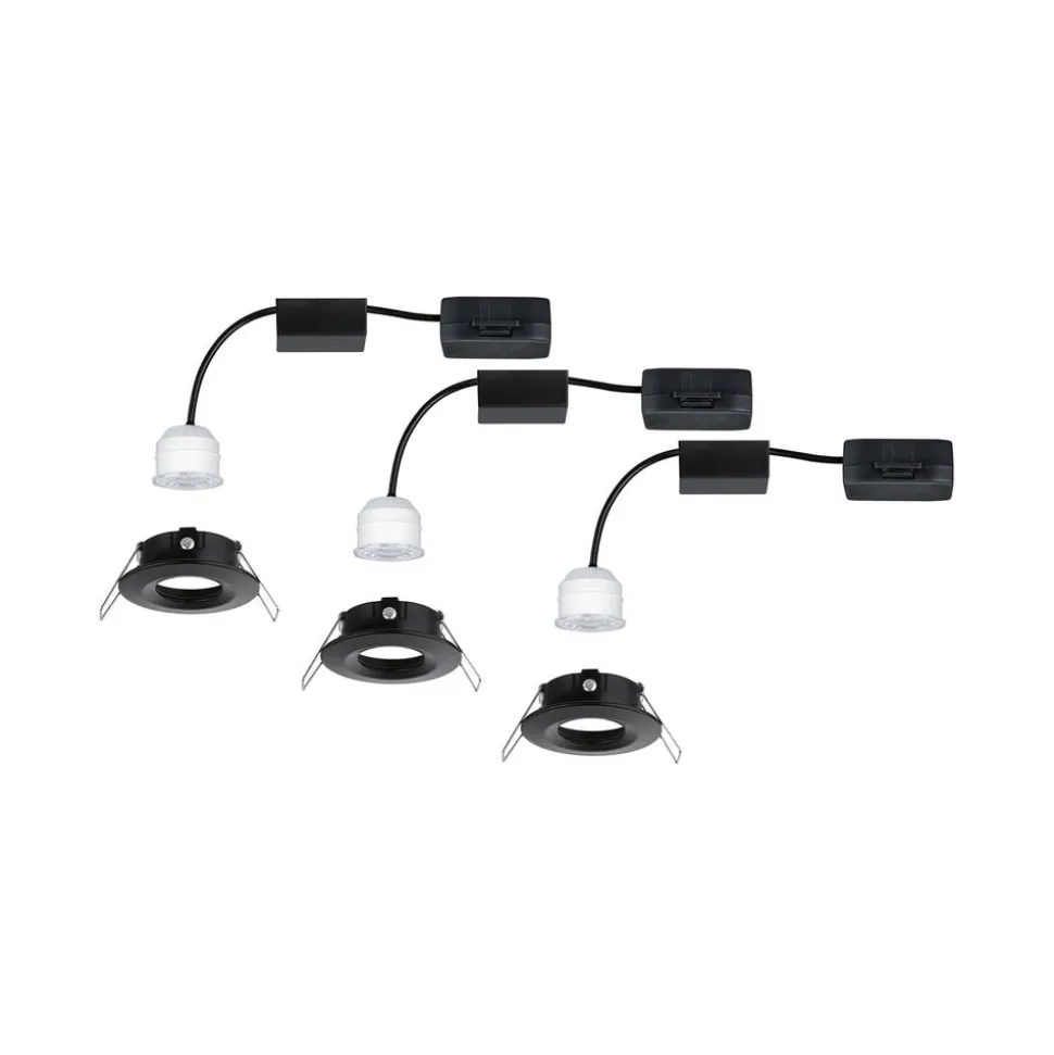 Paulmann Inbouwspot Nova Mini Mat Zwart Rond 4W IP44 3st