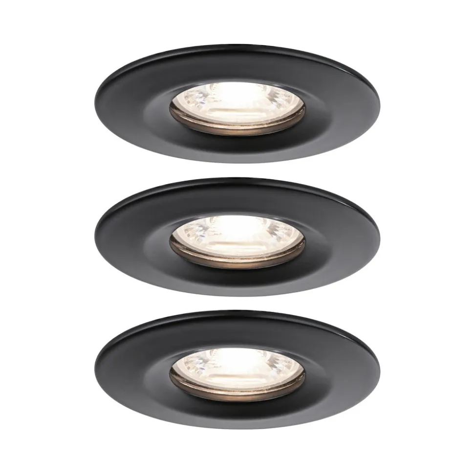 Paulmann Inbouwspot Nova Mini Mat Zwart Rond 4W IP44 3st
