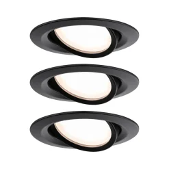 Paulmann Inbouwspot Nova Plus Zwart Rond 6W Kantelbaar 3st