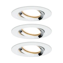 Paulmann Inbouwspot Nova Plus Mat Wit Chroom Rond 6W Dim Kantelbaar IP65 3st