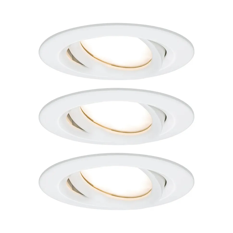 Paulmann Inbouwspot Nova Plus Mat Wit Rond 6W Dimbaar Kantelbaar IP65 3st