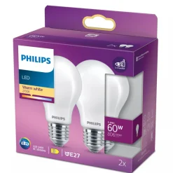 Philips LED Classic 60W A60 E27 ND 2PFSRT6 Warmwit Mat 2st