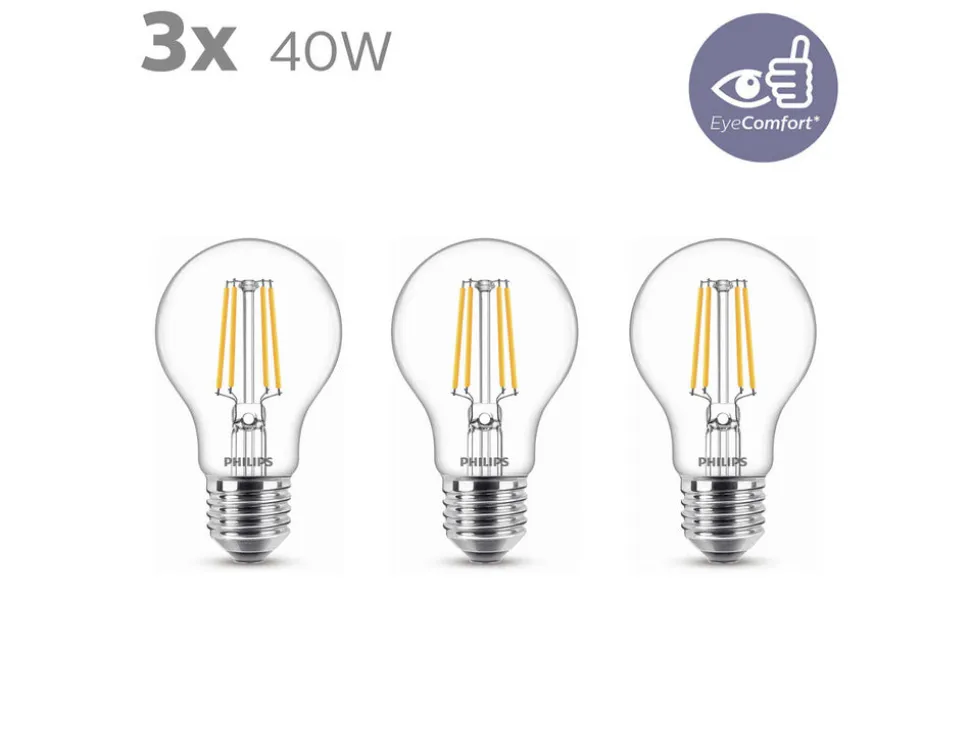 Philips Led Lamp Classic 40W A60 E27 WW CL ND 3PFSRT6