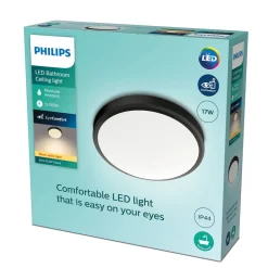 Philips Plafondlamp Doris CL257 Zwart Rond 17W IP44 Ø31,3cm