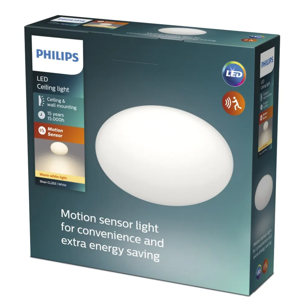 Philips Plafondlamp Shan CL253 Wit Rond 12W IP20 Sensor Ø26cm