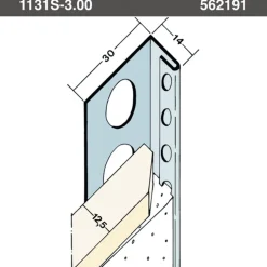 Protektor Stucstop 1131S verzinkt staal wit stucdikte 12,5 mm 300 cm