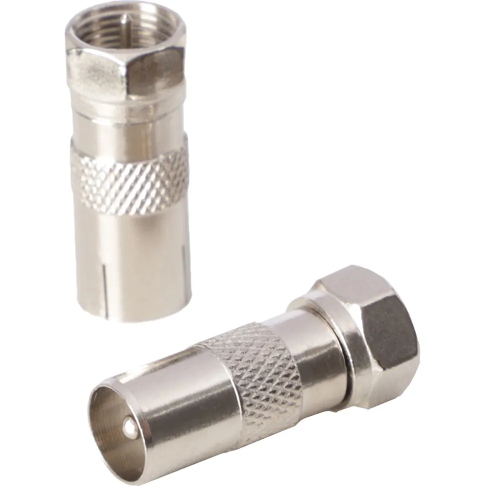 Q-Link Coax Adapter 1 Male en 1 Female F-Connector Binnendraads