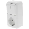 Q-Link Combinatiecontactdoos Serieschakelaar Opbouw Polarwit Randaarde