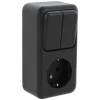Q-Link Contactdoos Opbouw Combinatie Serie Zwart