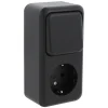Q-Link Contactdoos Opbouw Combinatie Wissel Zwart