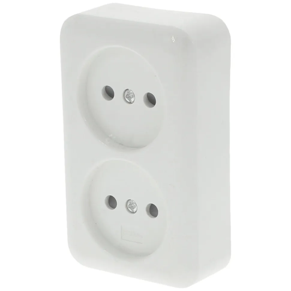 Q-Link Contactdoos Opbouw 2-Voudig Polarwit