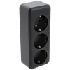Q-Link Contactdoos Opbouw 3-Voudig Randaarde Zwart