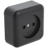 Q-Link Contactdoos Opbouw 1-Voudig Kinderbeveiliging Zwart
