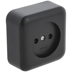 Q-Link Contactdoos Opbouw 1-Voudig Kinderbeveiliging Zwart