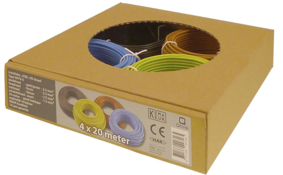 Q-Link Installatiedraad Multi 4x20m