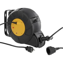 Q-link Kabelbox Oprolautomaat Randaarde 3x1,5mm Zwart/Geel 15 meter