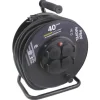 Q-Link Kabelhaspel Randaarde Neopreen Zwart 40m IP44 Vaste Contactdoos