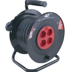 Q-Link Kabelhaspel 3x1,5 mm² PVC 40 m rood Zwart 40 meter