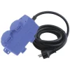 Q-link Stekkerdoos blok 4-voudig 3x1,5 mm2 randaarde met 5m snoer blauw