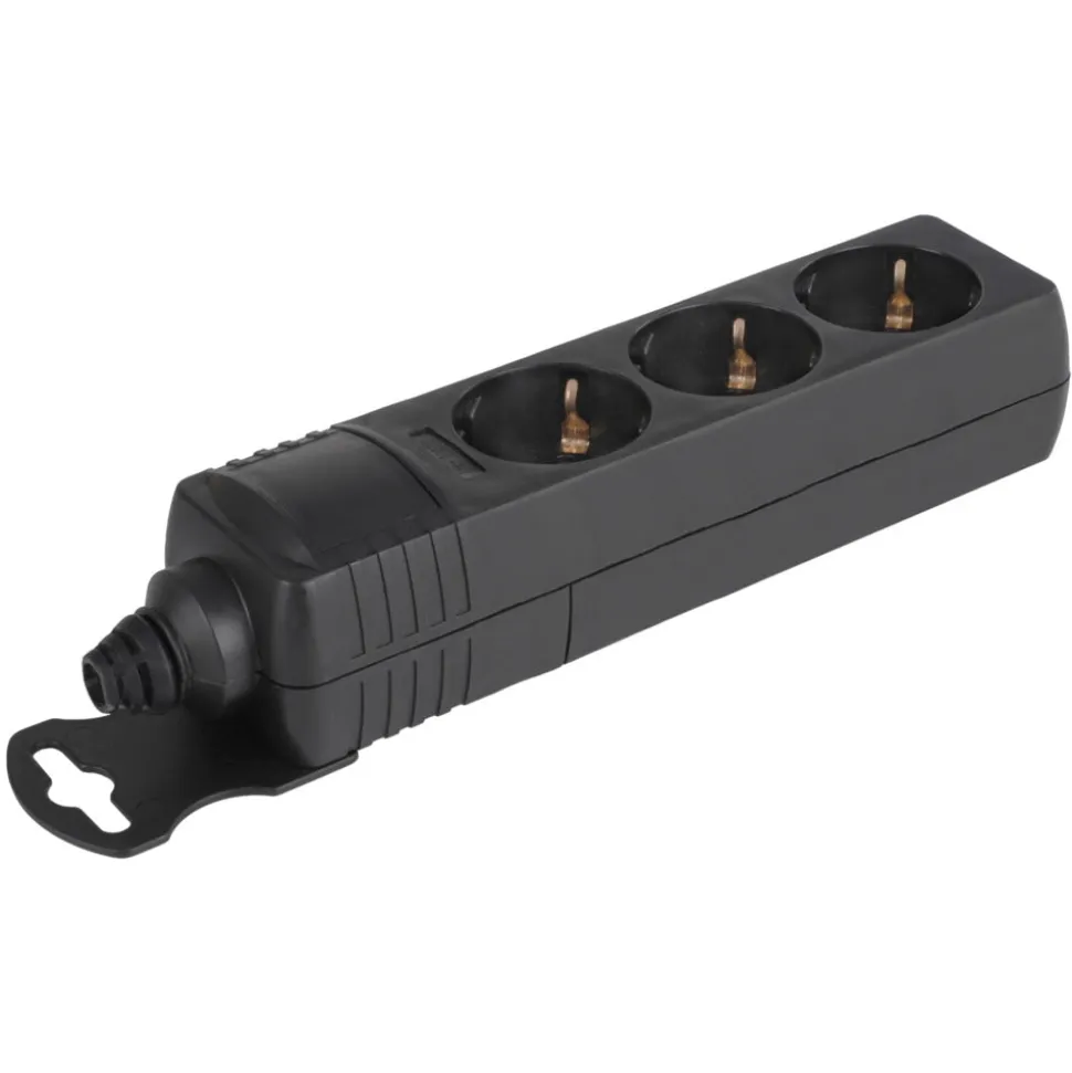 Q-Link stekkerdoos 3-voudig randaarde 2500W zwart