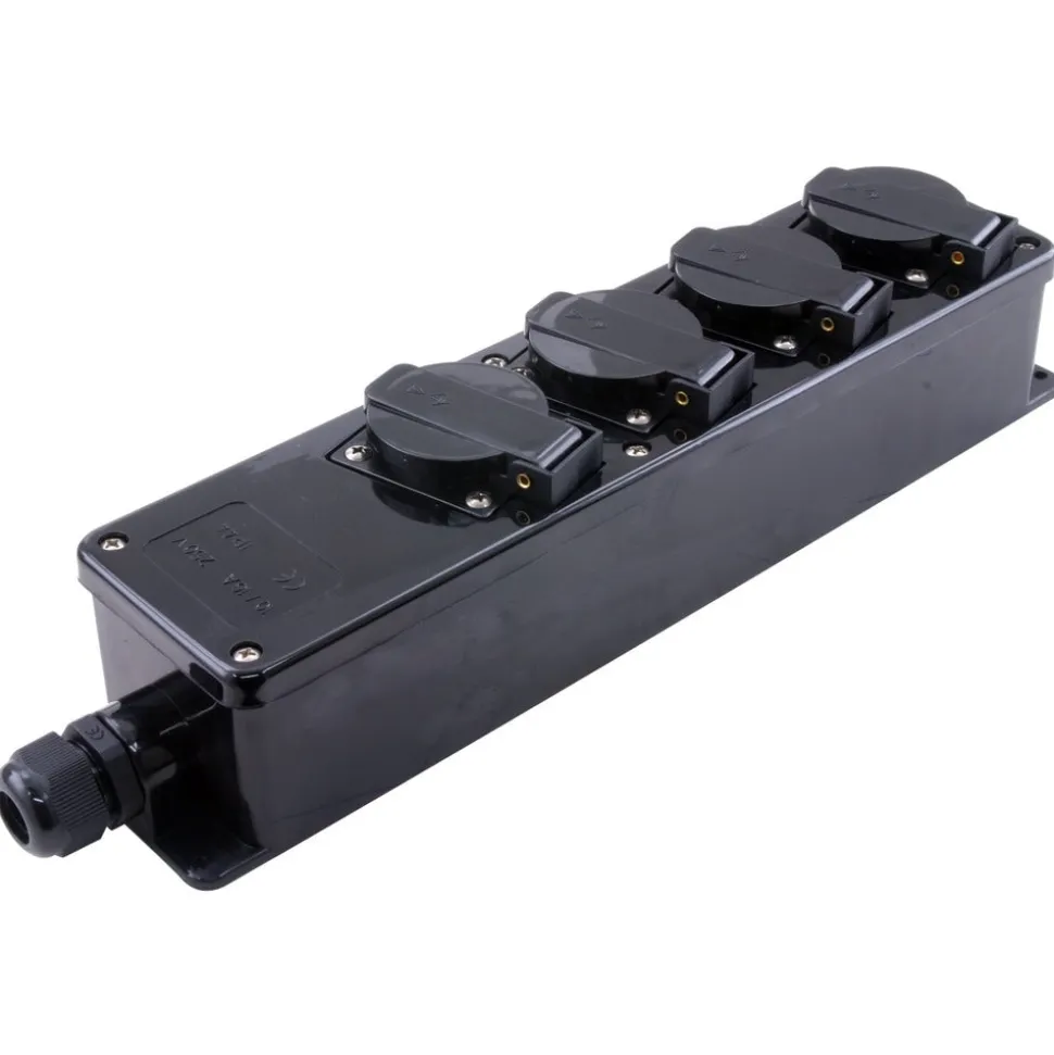 Q-link Stekkerdoos 4-voudig spatwaterdicht IP44
