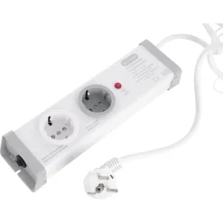 Q-Link Stekkerdoos 2-Voudig Wit/Grijs 2760W Randaarde 3x1,5mm2 1,5m