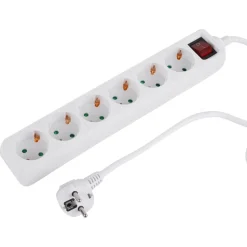 Q-Link Stekkerdoos 6-Voudig Wit Randaarde 2300W 3x1,5mm2 1,5m