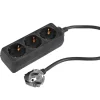 Q-Link Stekkerdoos 3-Voudig Zwart Randaarde 3x1,5mm2 3m