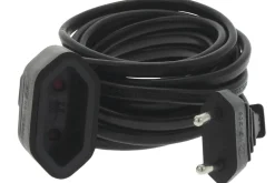 Q-Link Verlengsnoer Euro H03VVH2-F Zwart 2x0,75mm2 3m