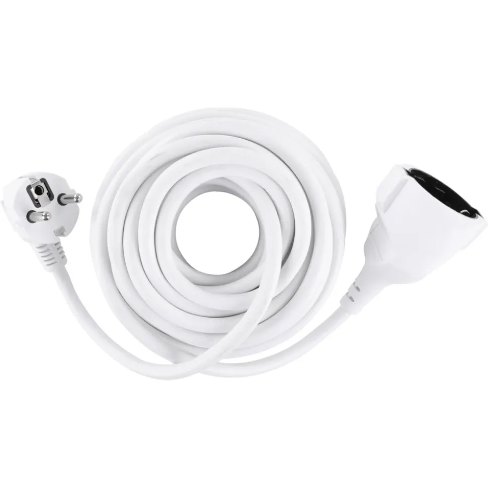 Q-Link Verlengsnoer H05VV-F Wit Randaarde 3x1,5mm2 10m