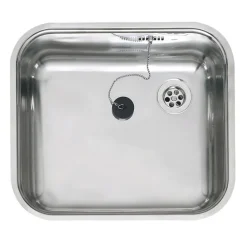 Reginox Spoelbak B2814RLU02GDS RVS 40x35cm enkel vierkant opbouw afvoer 50 cm