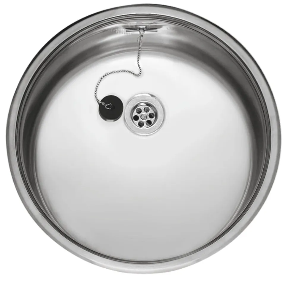 Reginox Spoelbak B2903RLU02GDS RVS rond opbouw afvoer 50cm