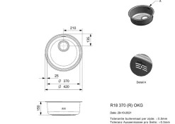 Reginox Spoelbak R18 370 RVS Rond Opbouw