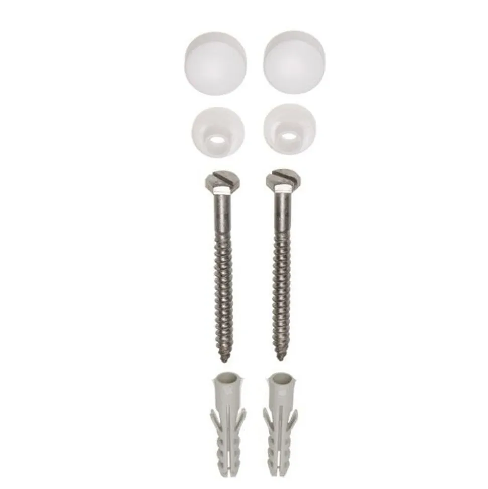 Riko Potschroevenset met Plug RVS Inclusief Afdekdoppen Wit 6x70mm