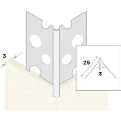 Ripstaal Hoekprofiel 1045 Aluzink Stucdikte 3mm